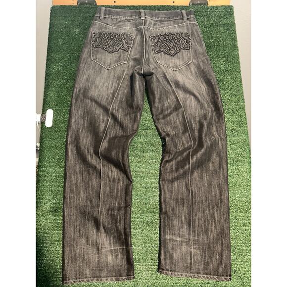 VTG Y2K Avirex Jeans Mens 34x32 Baggy Wide Leg - Picture 6 of 9